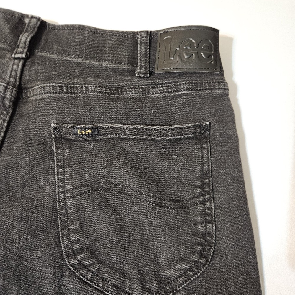 Lee Extreme Motion MVP Jeans Mens‎ 34x35 Black Denim Cotton Slim Fit Tapered Leg